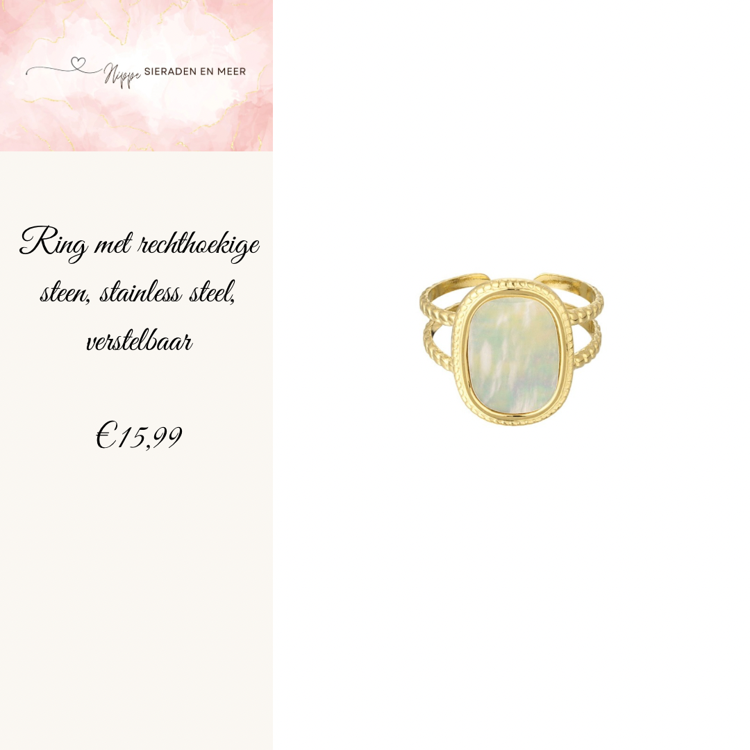 Ring rechthoekige steen