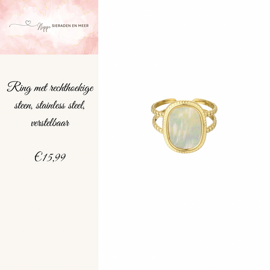 Ring rechthoekige steen