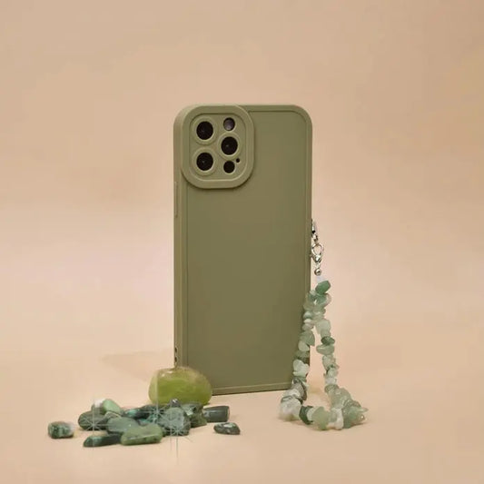 Telefoonkoord met kristallen groen
