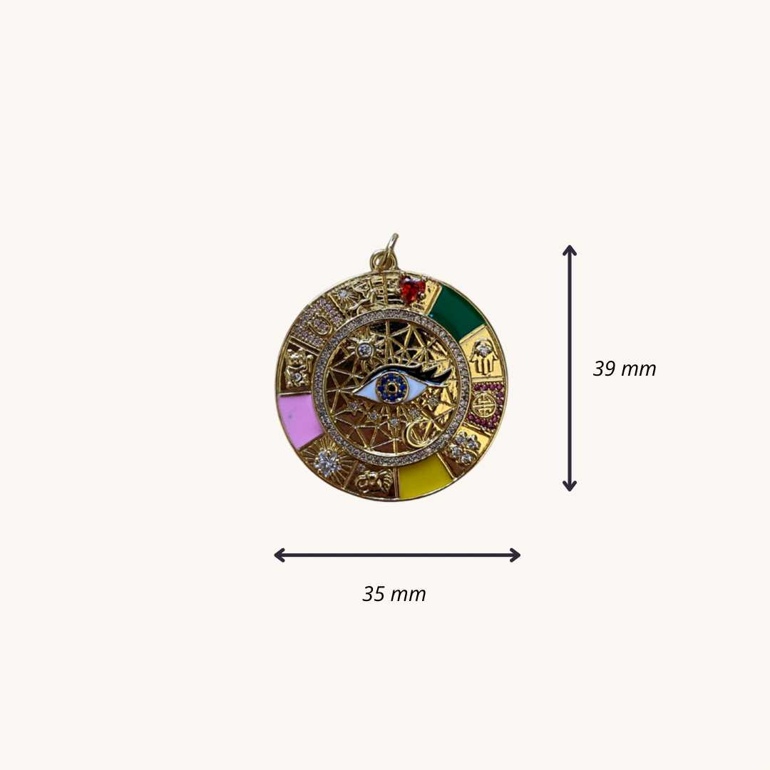 Bedeltje “Kleurrijk Evil Eye”