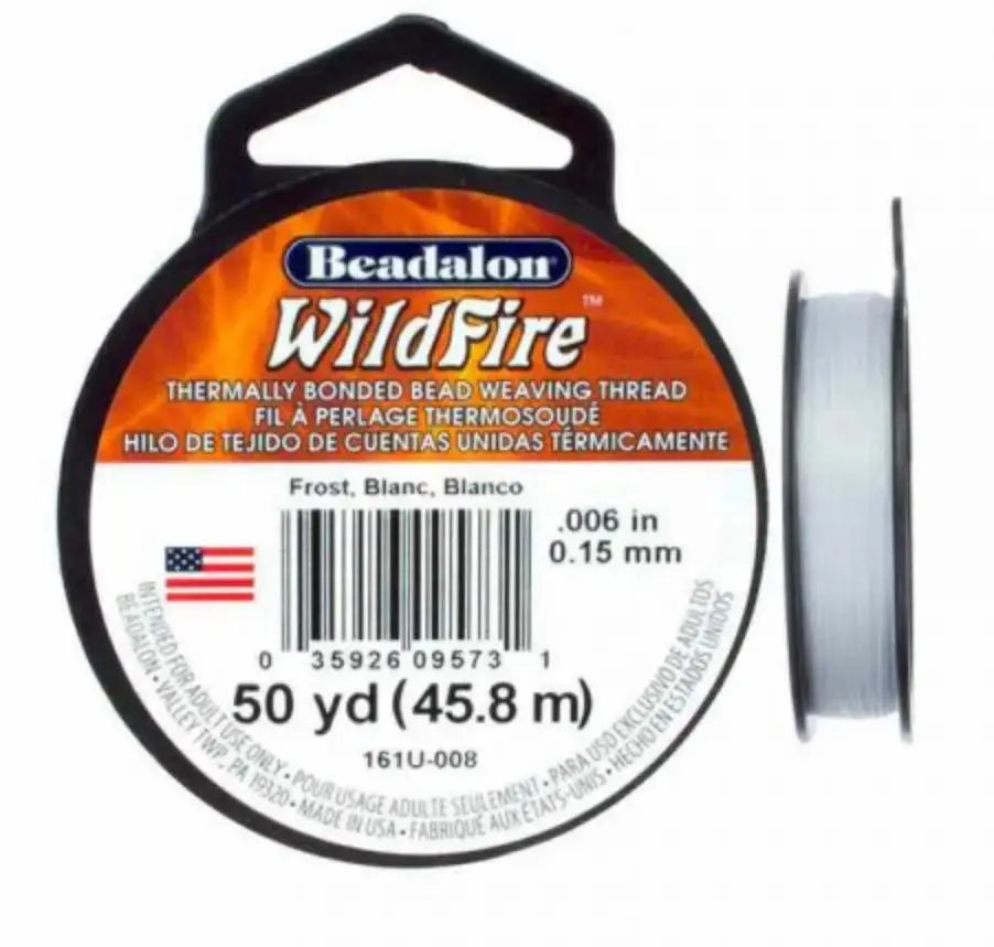 Beadalon Wildfire Wire 0,15 mm Frost White / Black | Rijgdraad in de kleuren wit en zwart