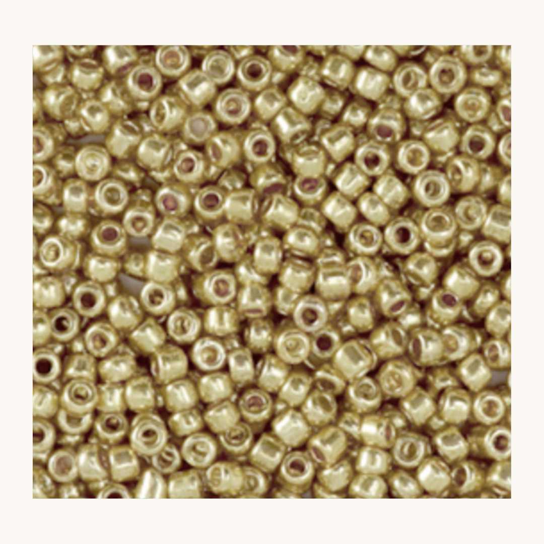 Glaskralen Rocailles 12/0 (2mm) | Metallic Shine Gold Champagne
