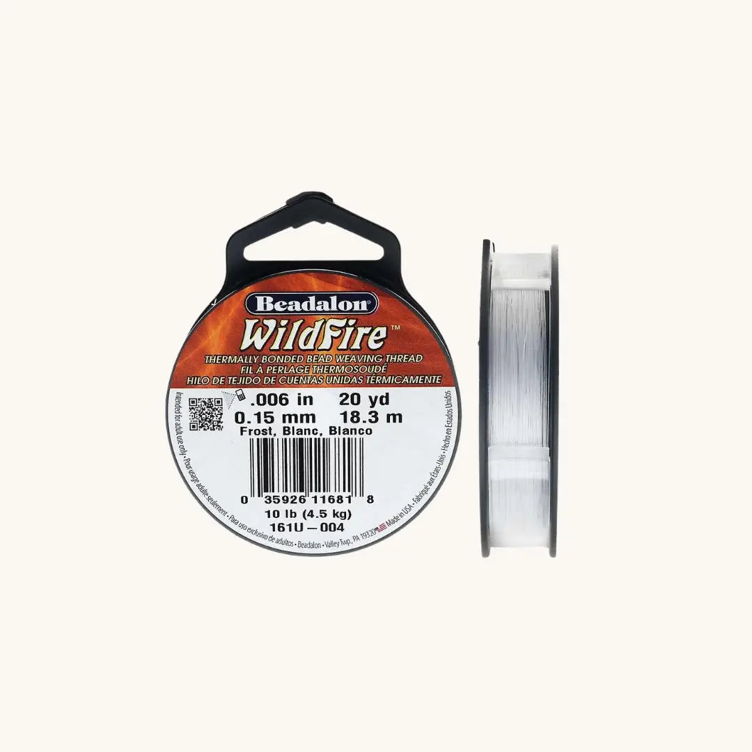 Beadalon Wildfire Wire 0,15 mm Frost White / Black | Rijgdraad in de kleuren wit en zwart