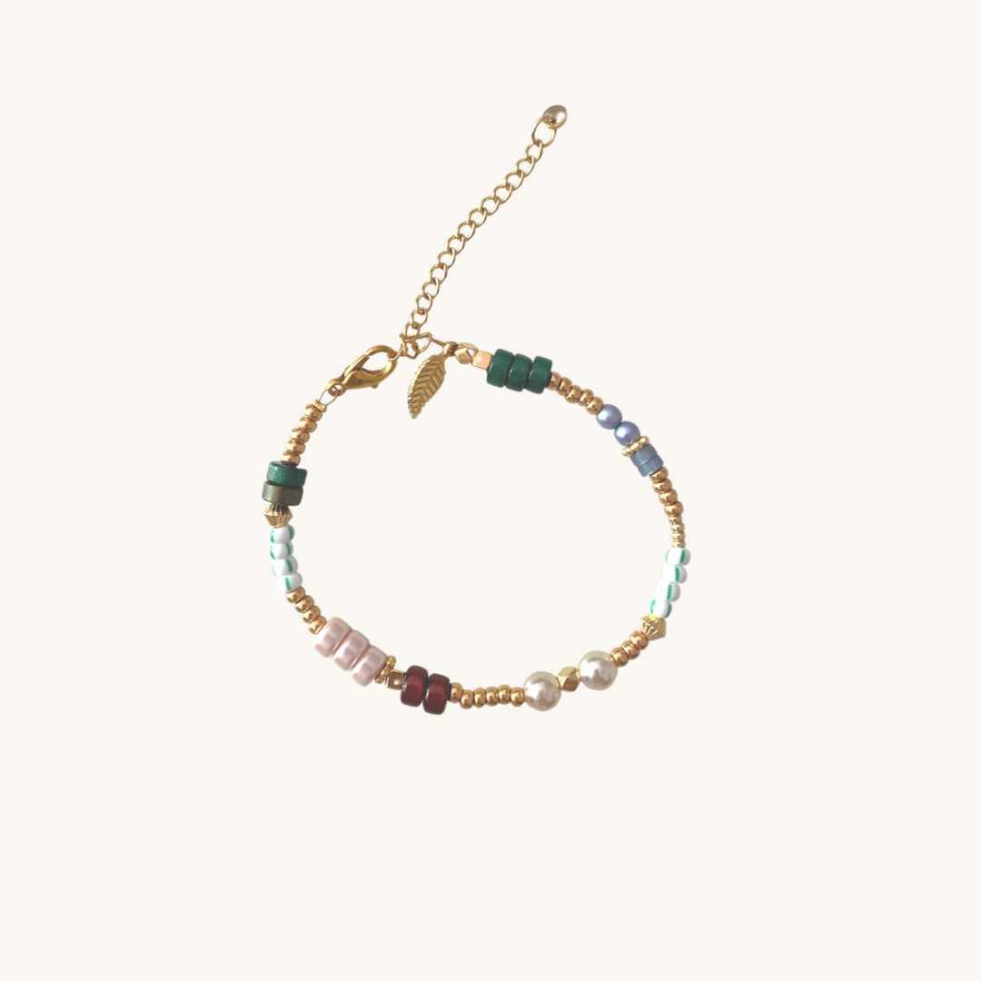 Polaris Elements Bracelet | Disk armband met de belangrijkste kleuren Goud / Groen / Rose