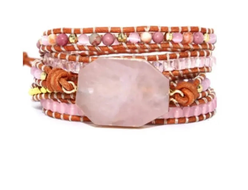 NIMAXI Jewelry | HANDGEMAAKTE ROZE KWARTS ARMBAND