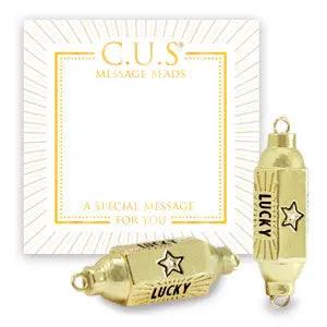 C.U.S® Sieraden message beads tussenstuk “lucky & stars” goudkleurig - Beads and More